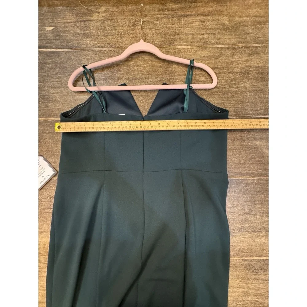 Betsy & Adam Strapless Tuxedo Gown‎ Size 16W Pine Green Formal Cocktail